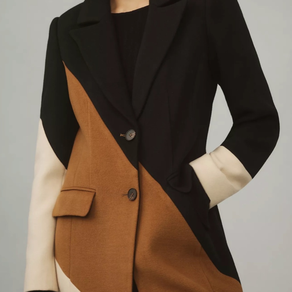 Avec Les Filles Wavy Colorblock Coat